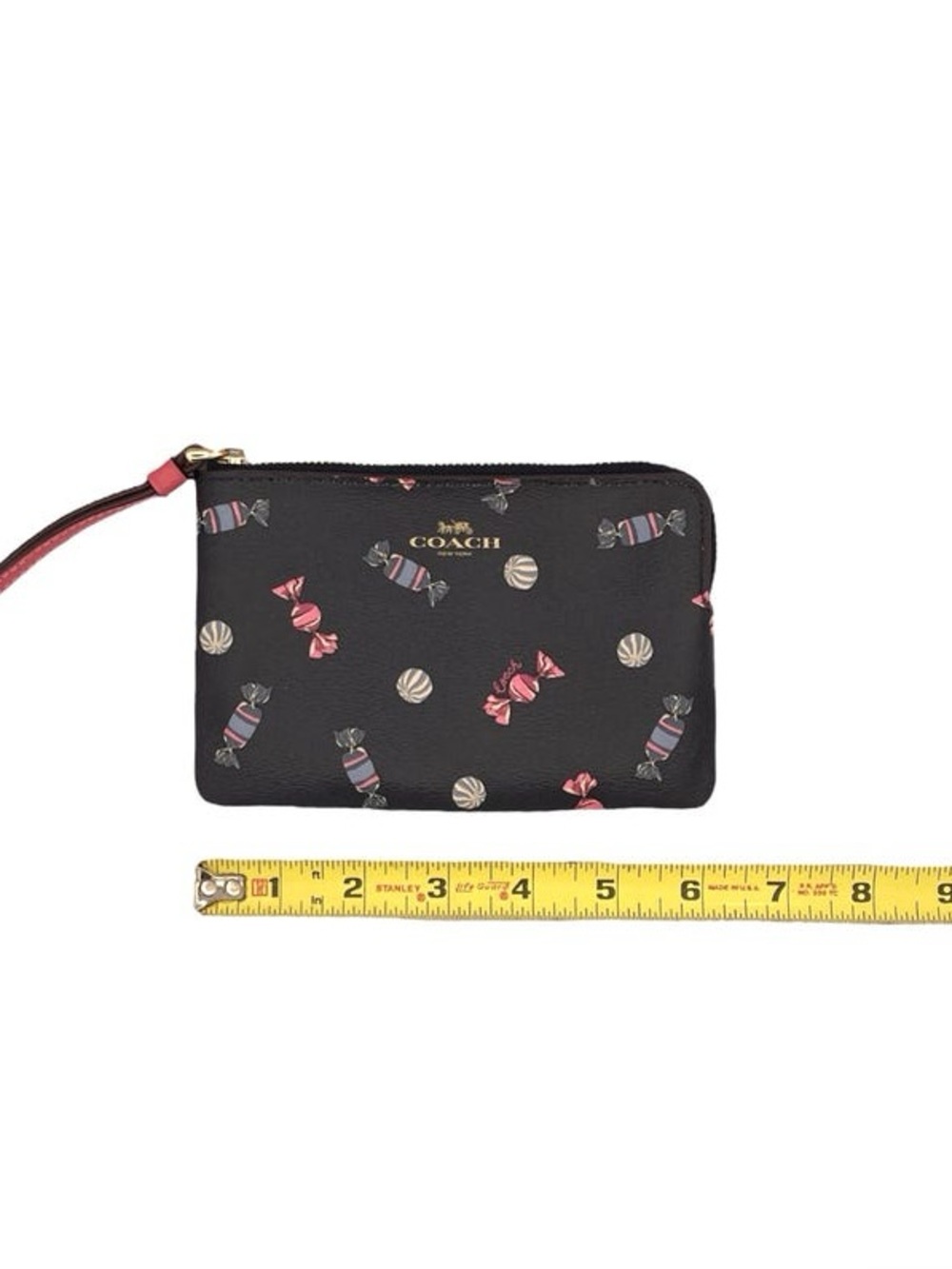 🍬COACH BLACK CANDY PRINT ZIP WRISTLE - Picture 15 of 15